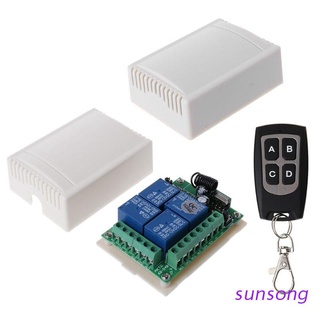 sunsong 1set dc12v 4ch rf relé módulo transmisor remoto 433mhz interruptor de control remoto inalámbrico universal