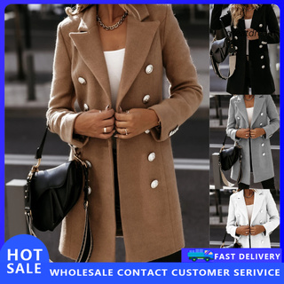 nswt chaqueta/chaqueta de invierno con solapa de manga larga de media media para mujer (1)