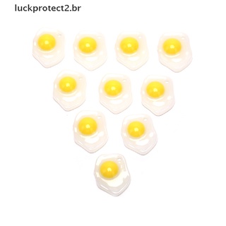 Luckprotect2.Set br/10 colgantes Fritos De Resina Para Comida De huevo/joyería/diy/manualidades/diy. (7)