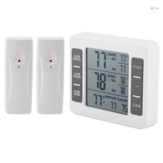 Caliente Inalámbrico Digital Refrigerador Termómetro Audible Alarma Interior Al Aire Libre Con Sensor Congelador Min/Max Registro De Temperatura