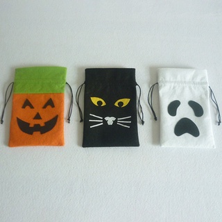 Bolsa de calabaza negro gato blanco fantasma ramo de bolsillo fantasma Festival bolsa de caramelo