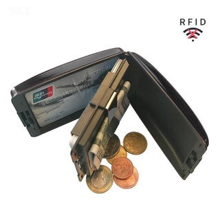 Nvzhuang cartera para hombre/Porta tarjetas RFID antirrobo/Banco/tarjetas De Crédito/identidad/dinero