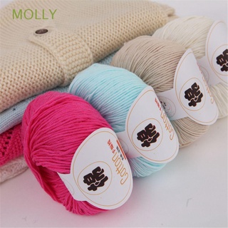 molly alta calidad hilo de algodón suéter de leche suave algodón benang kait color sólido puntos de lana de proteína tejida a mano