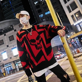 Suéter de talla grande para hombre y mujer, Jersey de punto cálido, estilo punk, hip hop, ropa coreana, Otoño e Invierno (7)