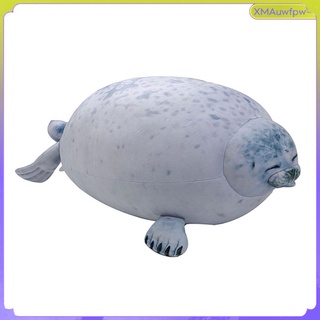 sello de felpa jumbo gigante grande peluche animal almohada suave muñeca 20 cm gris (3)