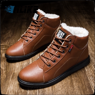 estilo inglés de la moda de los hombres caliente botas de nieve zapatos de alta tops de calidad transpirable