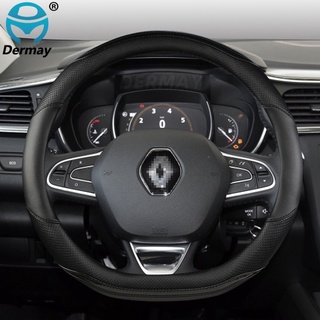 Para Renault Clio 4 Iv cubierta del volante de coche de microfibra de cuero + fibra de carbono accesorios de automóviles