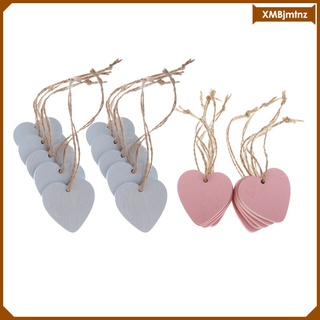love heart - etiquetas de madera pintadas, rosa y azul, paquete de 20 unidades (1)