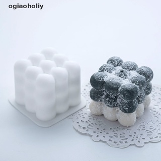 ogiaoholiy - molde para velas de cubo 3d, diseño de cubo redondo, molde de silicona 3d