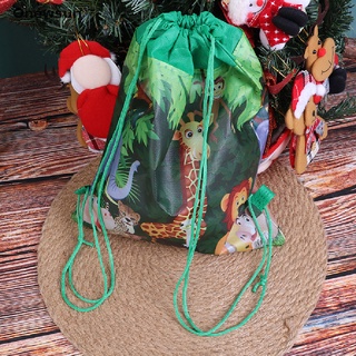 [Onewsun] Forest zoo bolsa con cordón mochila escolar para niños niñas bolso paquete mochila venta caliente