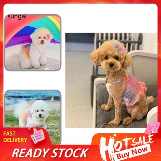 sun_ jersey falda de perro cachorro de dos patas vestido de verano cómodo para viajar