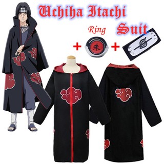 akatsuki capa con capucha túnica uchiha itachi disfraz de halloween cosplay naruto vestir