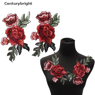 [CenturybrighTt5] 2 unids/Set de parches de flores de rosas bordados bordados para bricolaje YDSG