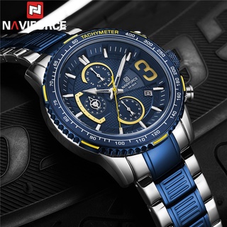 naviforce moda hombres reloj deportivo hombre reloj de pulsera top marca de lujo cronógrafo militar de acero inoxidable reloj masculino 8017 (sin caja)
