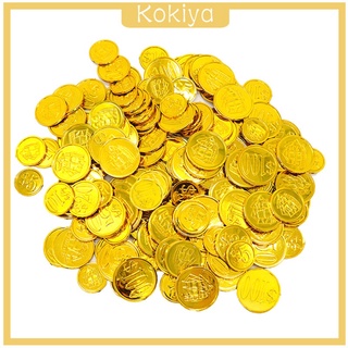[KOKIYA] 100 piezas monedas de pirata de tamaño mixto pretender dinero fiesta bolsa de relleno juguetes moneda
