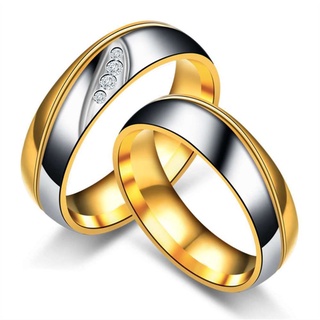 anillo de acero de titanio para mujer, diseño de circonita, anillos de pareja sd027