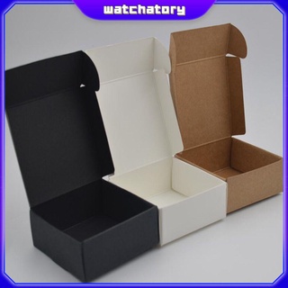 watchatory 10pcs joyería papel kraft caramelo cuadrado hecho a mano caja de regalo pequeño cartón inferior paquete de envoltura