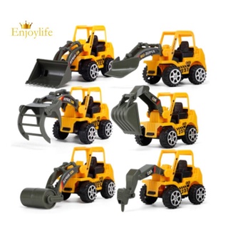 6 estilos /set coche juguete plástico diecast construcción ingeniería vehículo excavadora juguetes para niños