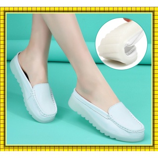zapato de enfermera mocasines Zapatos planos de mujer Zapatos blancos de mujer Zapatos de enfermera de cuero suave para mujer Zapatos de plataforma de suela plana casual Zapatos altos Zapatos blancos de mujer