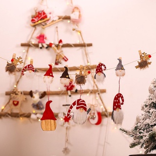 yzz 6pcs navidad sueco gnome decoración clips de madera diy foto papel abrazadera artesanía (8)