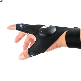 Ll LED linterna guantes luz sin dedos de pesca al aire libre guantes herramienta Gadgets regalos para la reparación de trabajo en la oscuridad