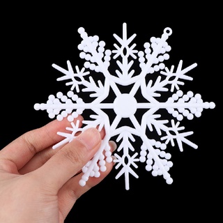 [i] 10 unids/set 12 pétalos de plástico blanco copos de nieve copos de nieve decoración de lugar de navidad [caliente]