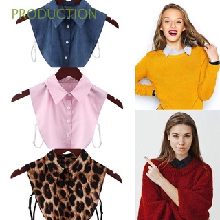 PRODUCTION Women Men Shirt Fake Collar Detachable Lapel Blouse Top False Tie Lace Fashion Cotton Vintage Clothes Accessories