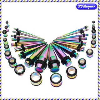 36pcs. Ear Gauges Kit Conical + Plug Stainless Steel Ear Stretching Set 14G 00G (4)