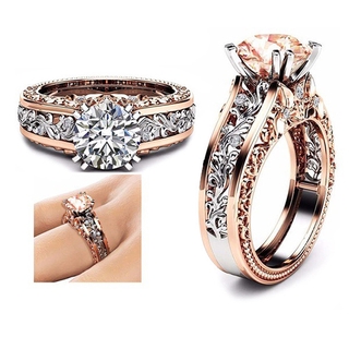 anillo de aleación de 18 quilates de oro rosa anillo de separación para mujer
