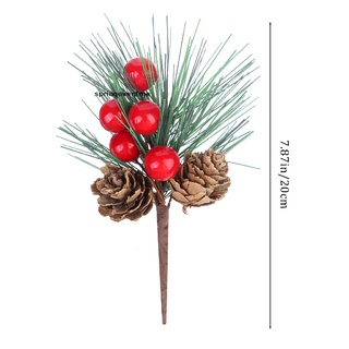 spef 12 pzs púas de pino artificial con púas de pino/bayas de navidad sin cono de pino (8)