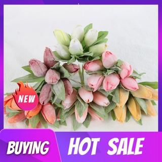 smiles2 1 Bouquet Decorative Fantastic Fake Flower Bouquet Plastic Wedding Props Artificial Tulip Table Decor (1)