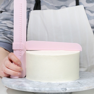 1Pc DIY pastel ajustable altura raspador de borde liso Horizontal giratorio pastel raspador de cocina accesorios de hornear