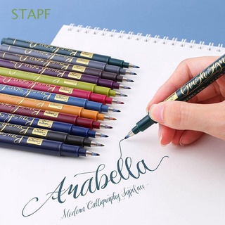 STAPF Multi Función Caligrafía Pluma Dibujo Boceto Suministros Mano Letras Plumas 12 Colores Tinta Arte Marcadores Recambio Para Escribir Pinceles De Pintura