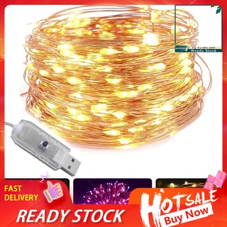 zm_ 5/10m impermeable usb led alambre de cobre hadas cadena de luz navidad fiesta decoración