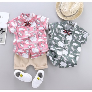 ✔✖Ienens 1-4 años Camisa De verano+pantalones casuales Para niños/bebés/niños (7)
