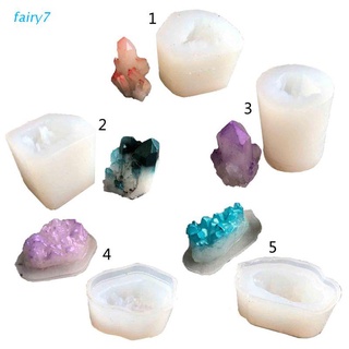 fairy7 Natural Druzy Stone Quartz Rock Cluster Resina Epoxi Molde Para Hacer Joyas