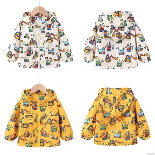 *HAHA Girl*niño niños niñas de dibujos animados dinosaurio impresión cremallera chaqueta con capucha Trench ligero niños abrigos cortavientos Casual prendas de abrigo 1-7Y