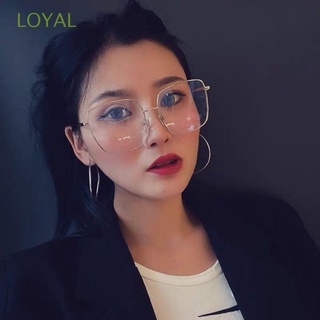 leal vintage coreano gafas de ordenador geométrico transparente lente gafas de las mujeres de lectura gafas de gran marco de moda anti-azul luz fresca para los hombres delgado cuadrado/multicolor