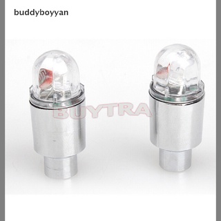 [buddyboyyan] 1 par de tapas de válvula LED para bicicleta/bicicleta/neón/rueda/neumático/luces de rueda caliente