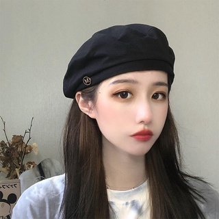 Boina mujer fina sombrero octogonal negro Japonés-Inglés