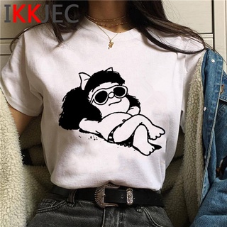 Paz Mafalda Or Quiero Café Ropa Masculina vintage harajuku kawaii Blanco Camiseta ulzzang Verano top (5)