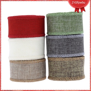 6 colores colorido arpillera cinta de lino tela cintas regalo envoltura suministros