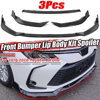 For 2019-2020 Toyota Corolla Carbon Look Front Bumper Body Kit Spoiler Lip 3PCS