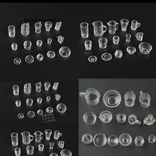 [factoryoutlet] 15 unids/Set Mini tazas de bebida transparentes plato vajilla miniaturas caliente (1)