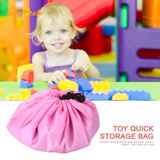 Supercute de alta calidad portátil de juguetes de niños bolsas de almacenamiento de juego de la estera de bloques de construcción manta con cordón bolsa