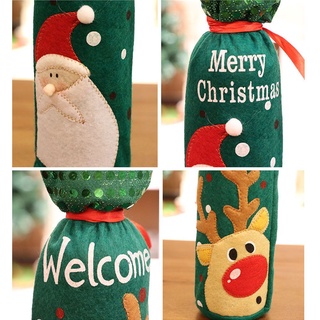 Suer decoración De Mesa Para el hogar/cena/muñeco De nieve/lentejuelas Para decoración navideña/regalo/botella De vino (7)