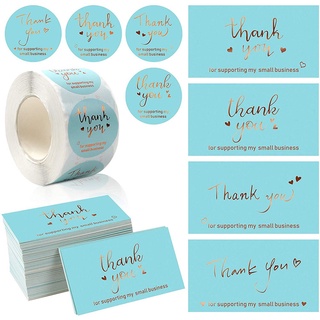 TEAKK Handmade Thank You Stickers Party Supplies Thanks Greeting Cards Label Stickers Candy Bags For Supporting My Small Business Paper Favor Gift Seal Label (5)