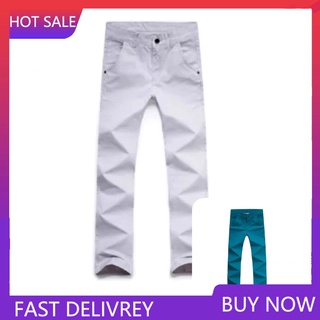 /TY/ Casual hombres Color sólido bolsillos algodón pantalones largos más el tamaño de los pantalones rectos