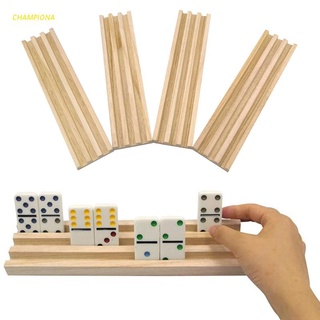 Champ Premium Domino Racks/Trays Set de 4 - soportes para azulejos para tren mexicano, pie de pollo y otros juegos de Domino