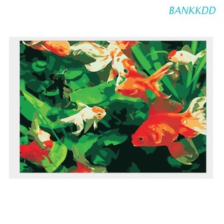 BANK Goldfishwith greenery Paint by Number Kits 16 x 20 inch Canvas DIY O il Painting
